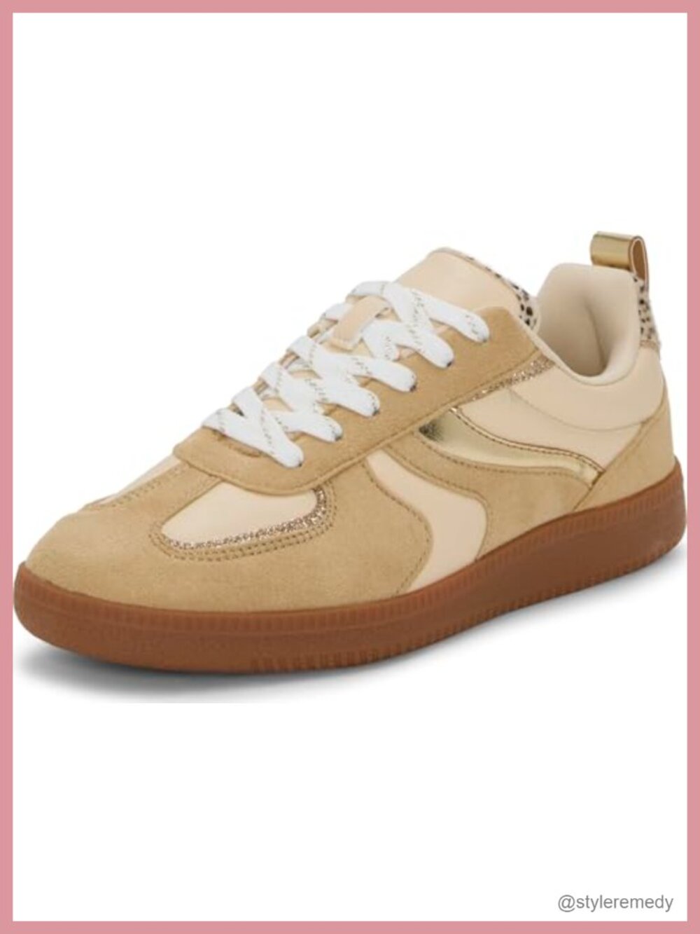 Faux Leather Lace-Up Fashion Sneakers Casual Round Toe Flats